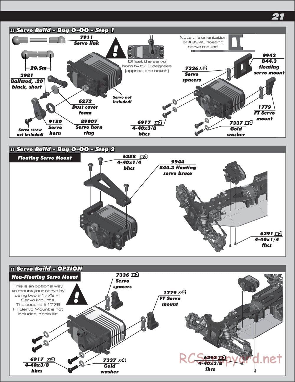 Team Associated - B44.3 Factory Team - Manual - Page 21