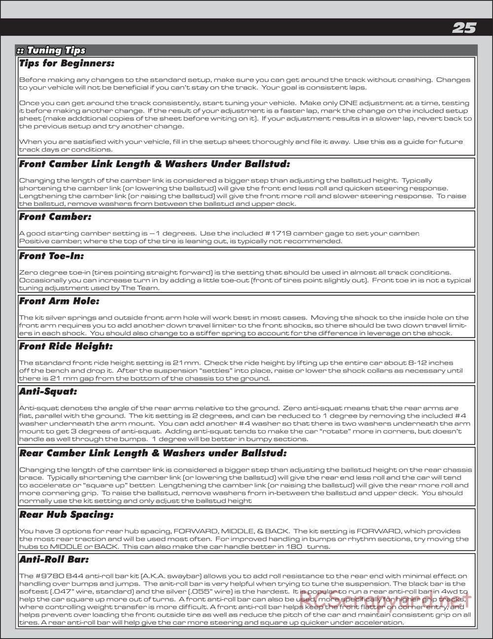 Team Associated - B44.3 Factory Team - Manual - Page 25