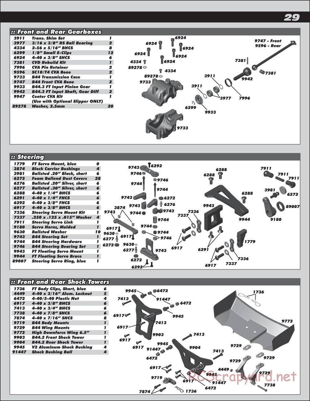 Team Associated - B44.3 Factory Team - Manual - Page 29