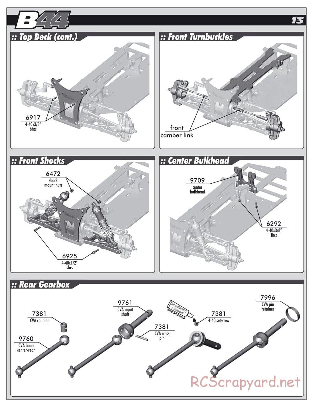 Team Associated - B44 Factory Team - Manual - Page 13