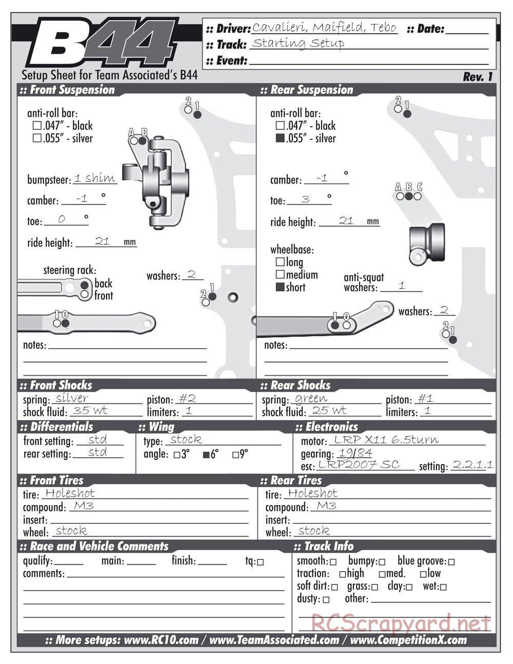 Team Associated - B44 Factory Team - Manual - Page 26