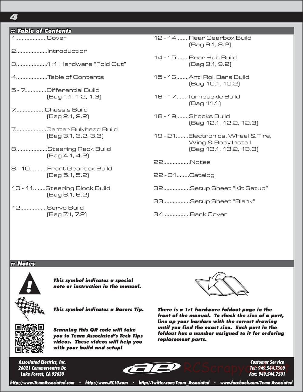 Team Associated - RC10 B64 Club Racer - Manual - Page 4