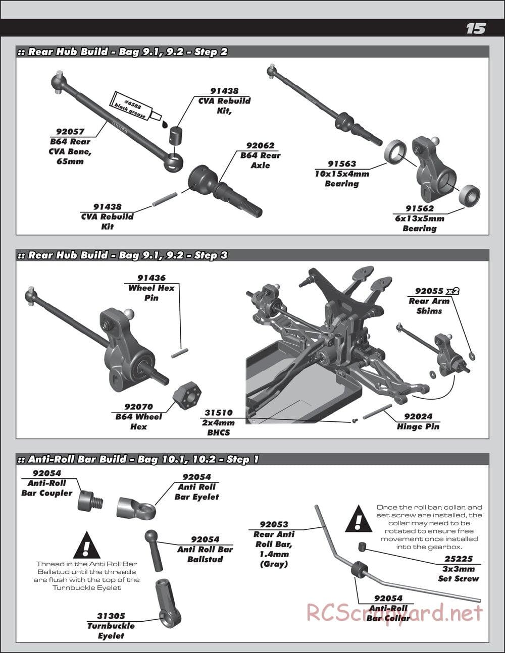 Team Associated - RC10 B64 Club Racer - Manual - Page 15