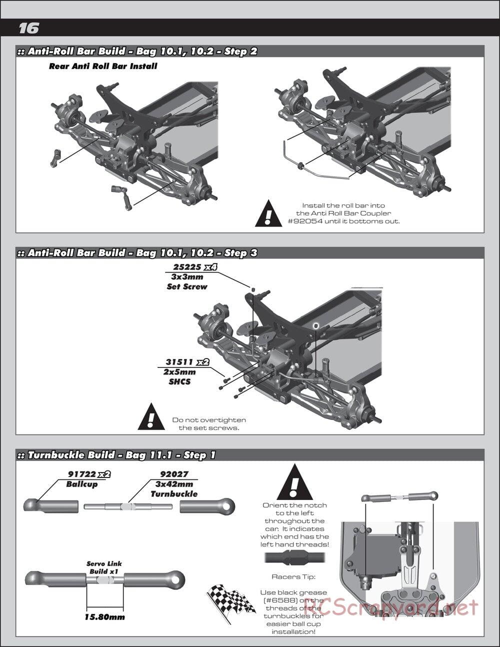 Team Associated - RC10 B64 Club Racer - Manual - Page 16