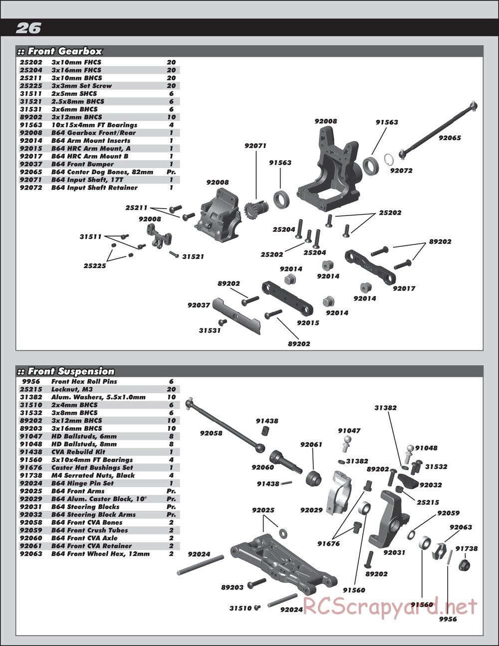 Team Associated - RC10 B64 Club Racer - Manual - Page 26