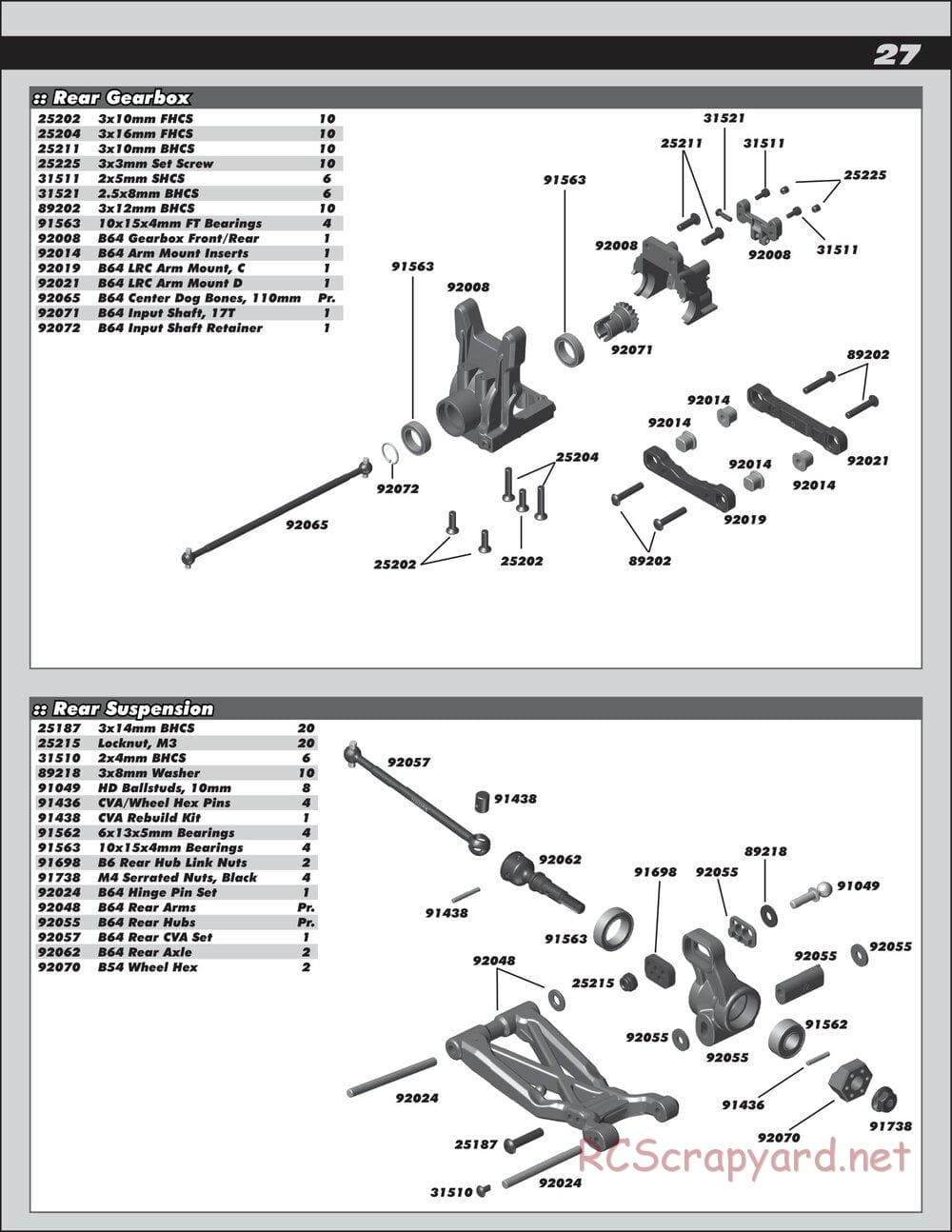 Team Associated - RC10 B64 Club Racer - Manual - Page 27