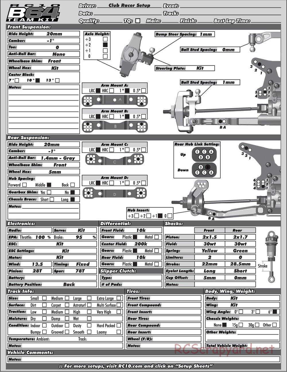 Team Associated - RC10 B64 Club Racer - Manual - Page 32