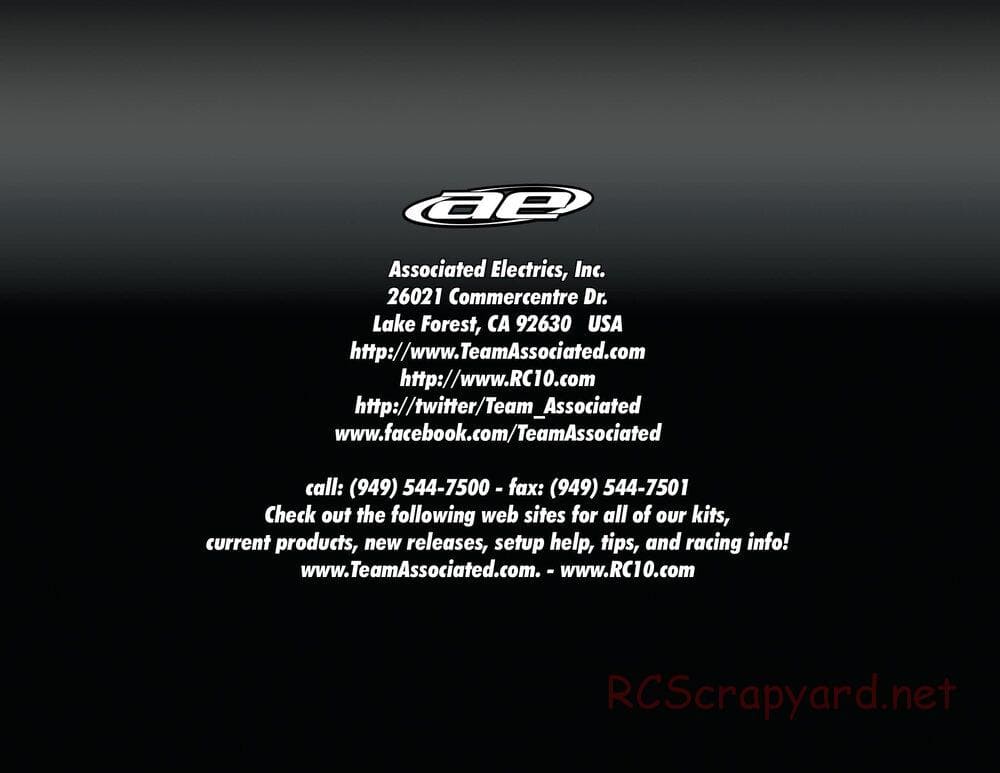 Team Associated - RC10 B64 Club Racer - Manual - Page 34