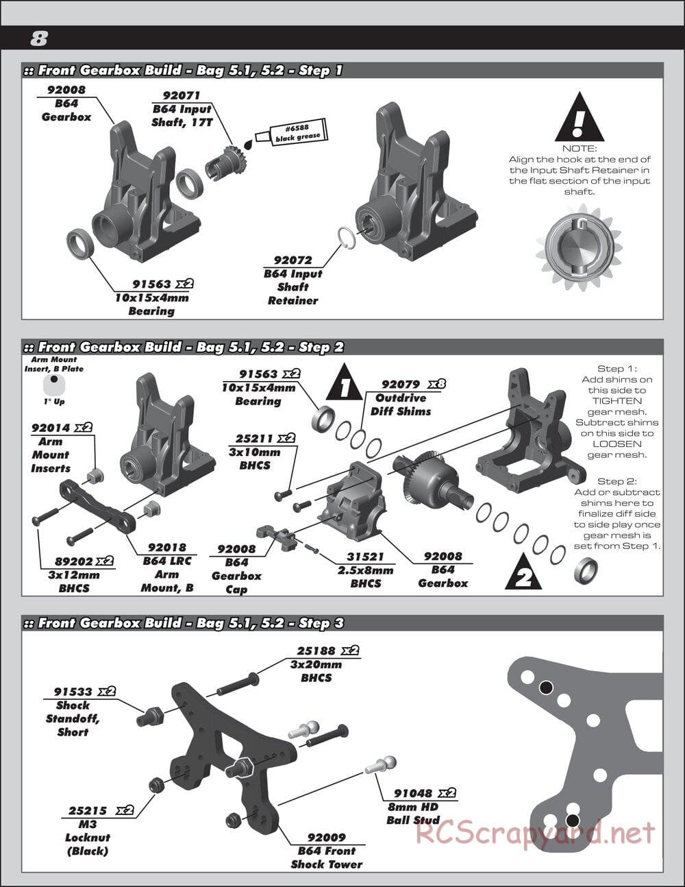 Team Associated - B64 Team - Manual - Page 8