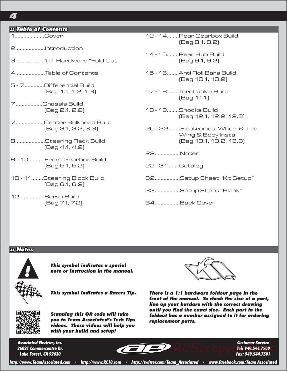 Team Associated - RC10 B64D Team - Manual - Page 4