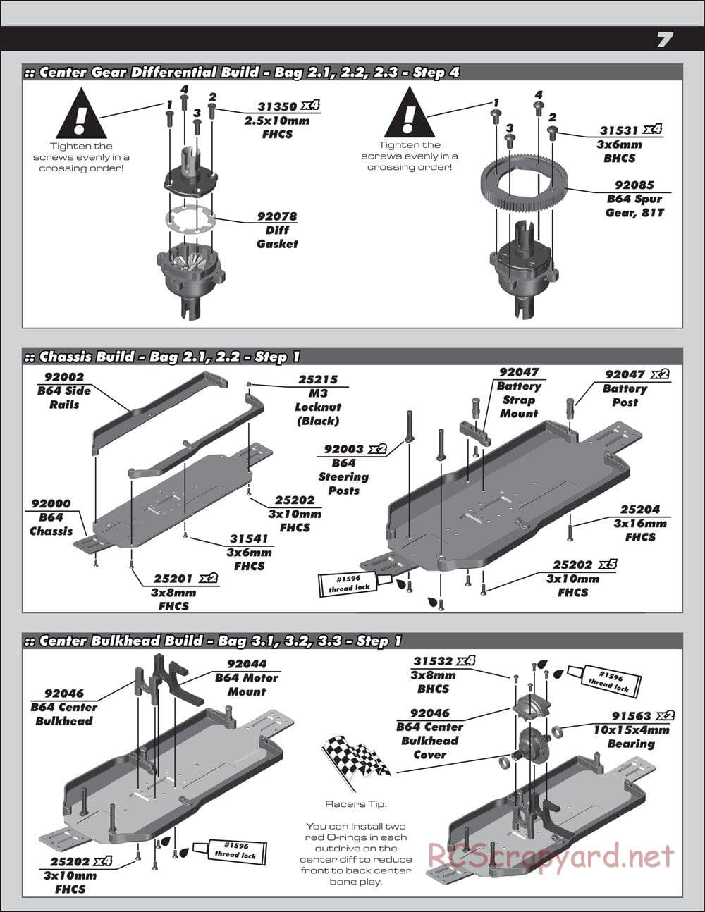 Team Associated - RC10 B64D Team - Manual - Page 7