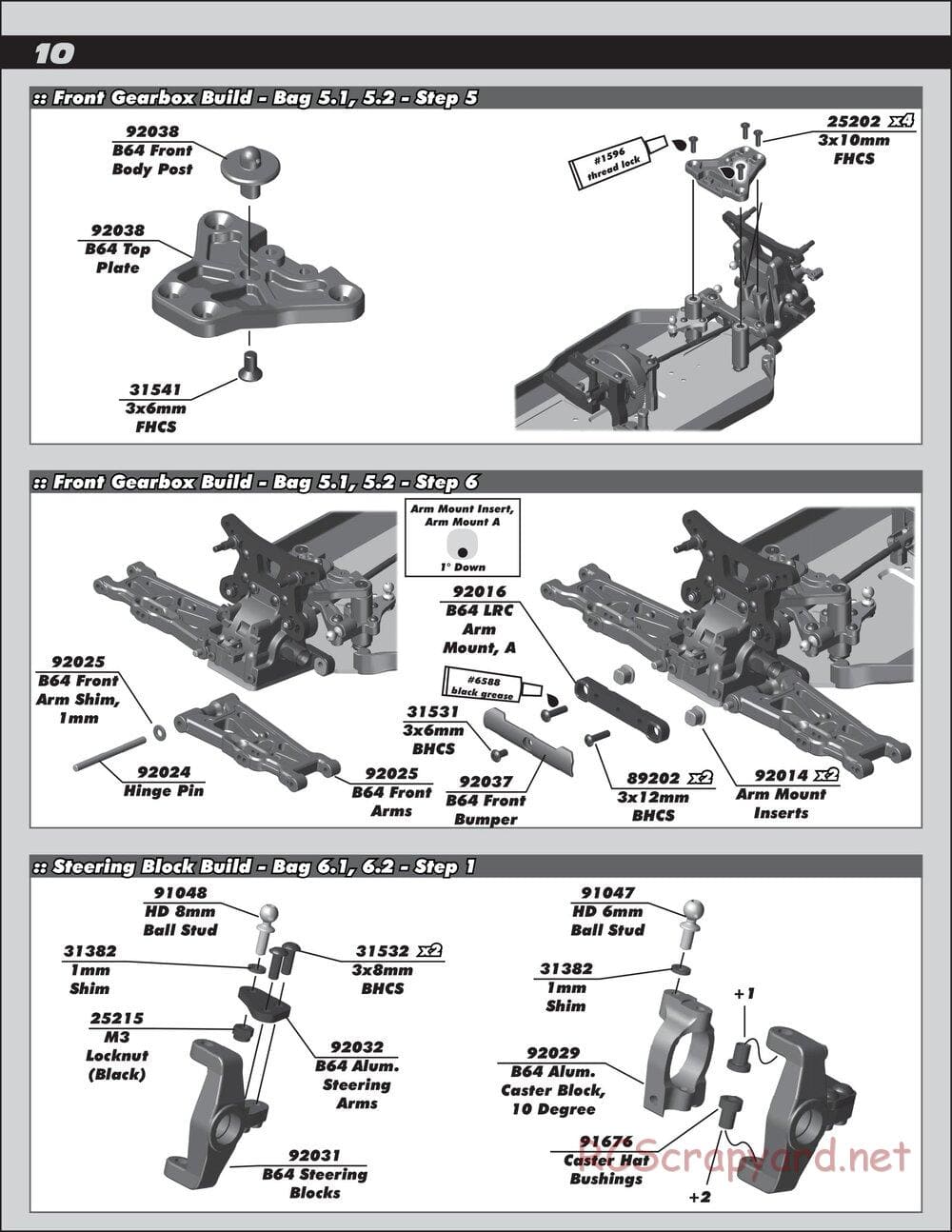 Team Associated - RC10 B64D Team - Manual - Page 10