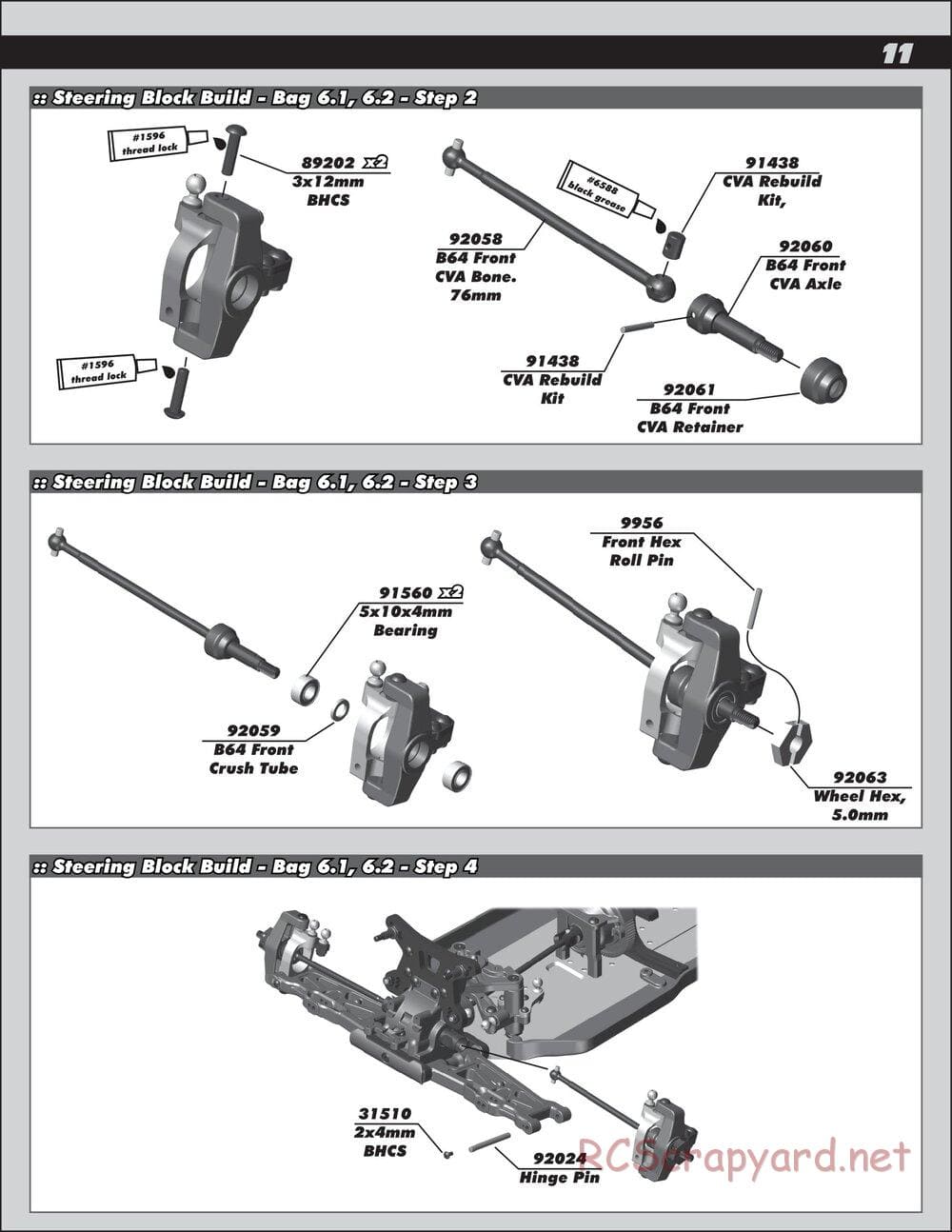 Team Associated - RC10 B64D Team - Manual - Page 11