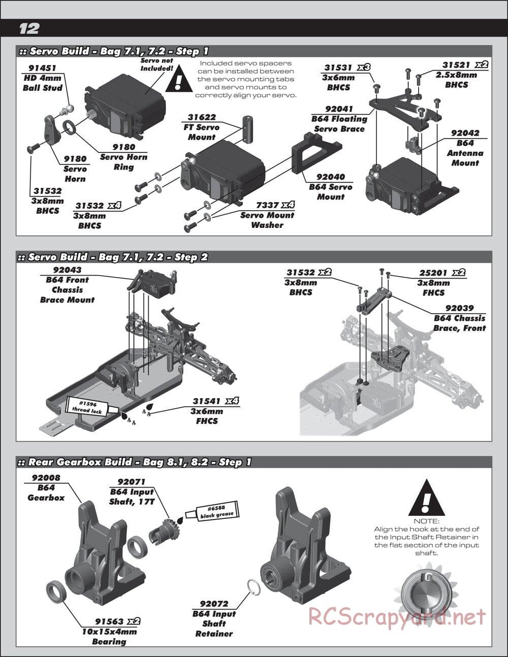 Team Associated - RC10 B64D Team - Manual - Page 12