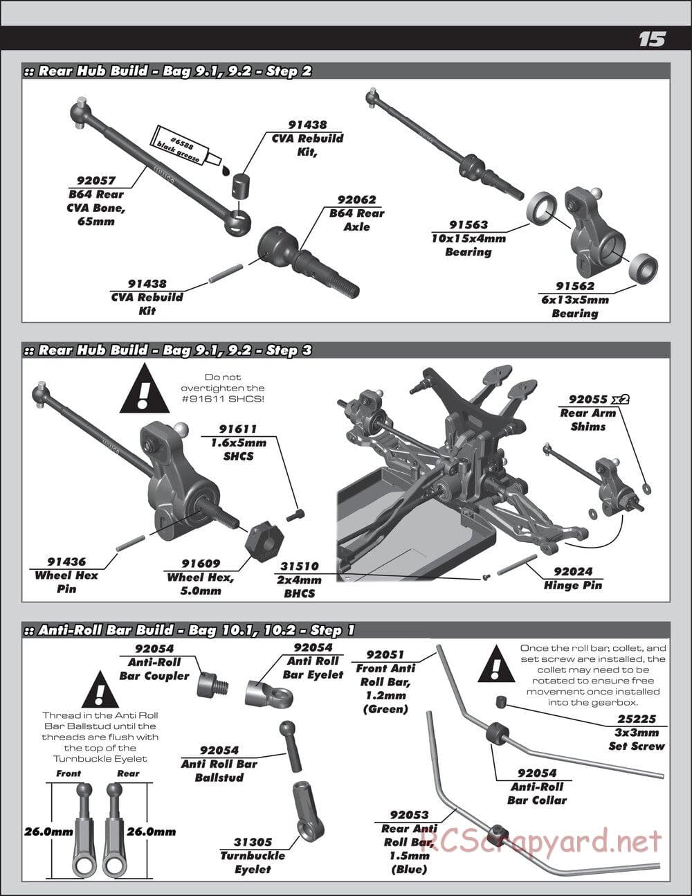 Team Associated - RC10 B64D Team - Manual - Page 15