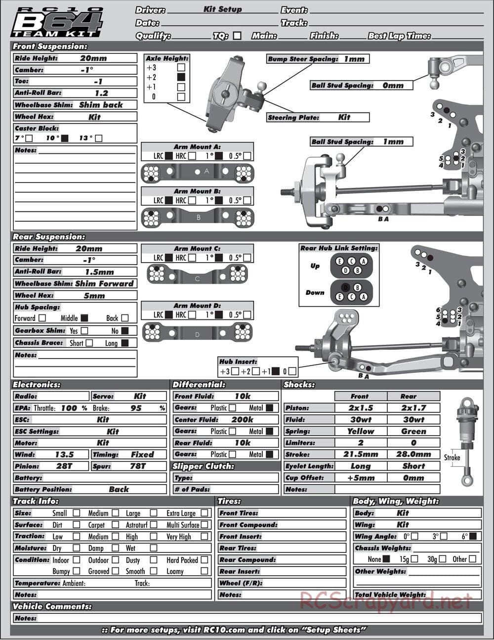Team Associated - RC10 B64D Team - Manual - Page 32