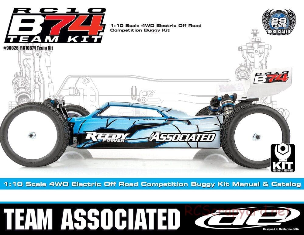 Team Associated - RC10 B74 Team - Manual - Page 1