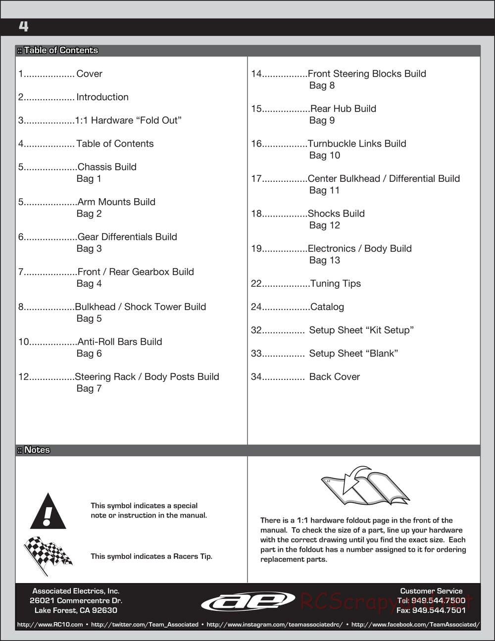 Team Associated - RC10 B74 Team - Manual - Page 4