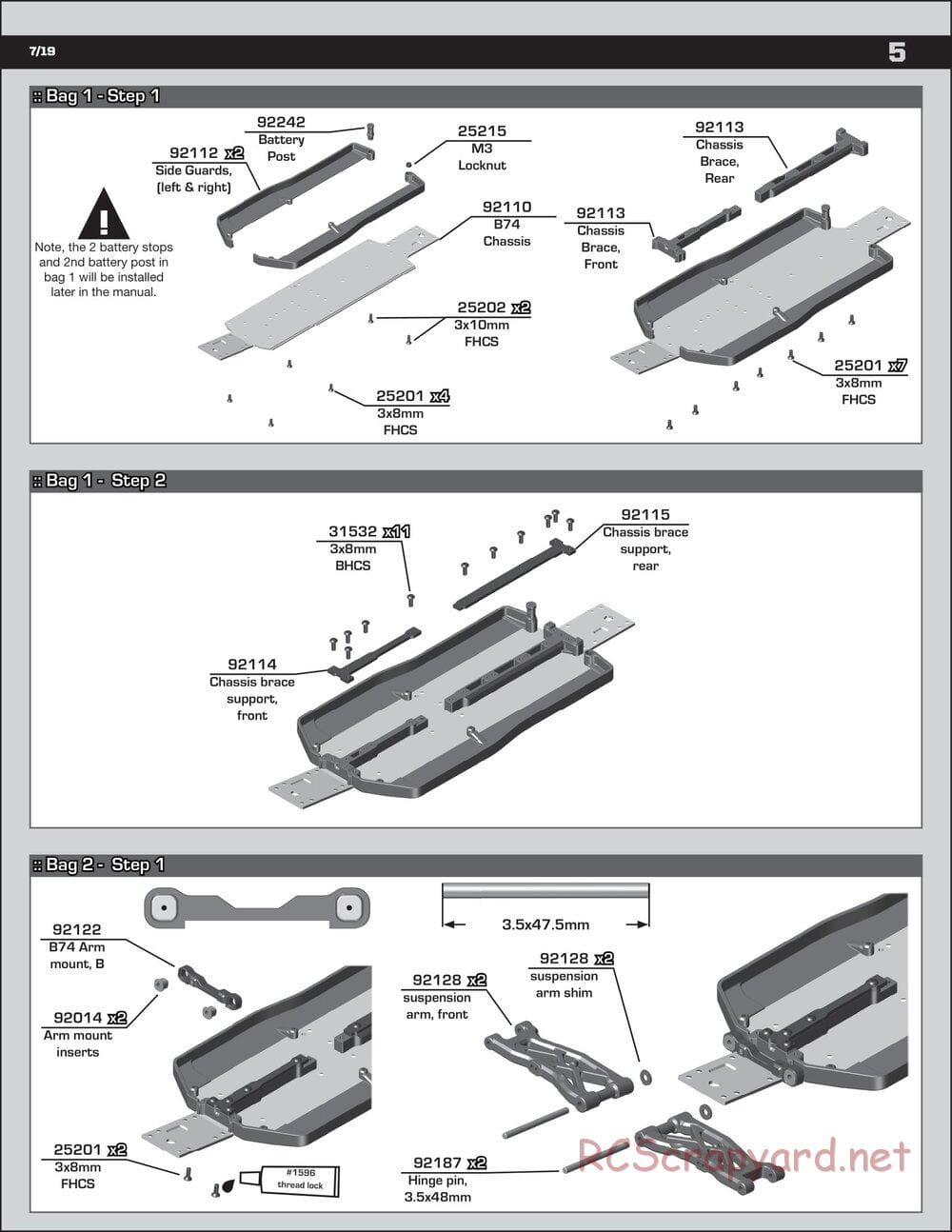 Team Associated - RC10 B74 Team - Manual - Page 5