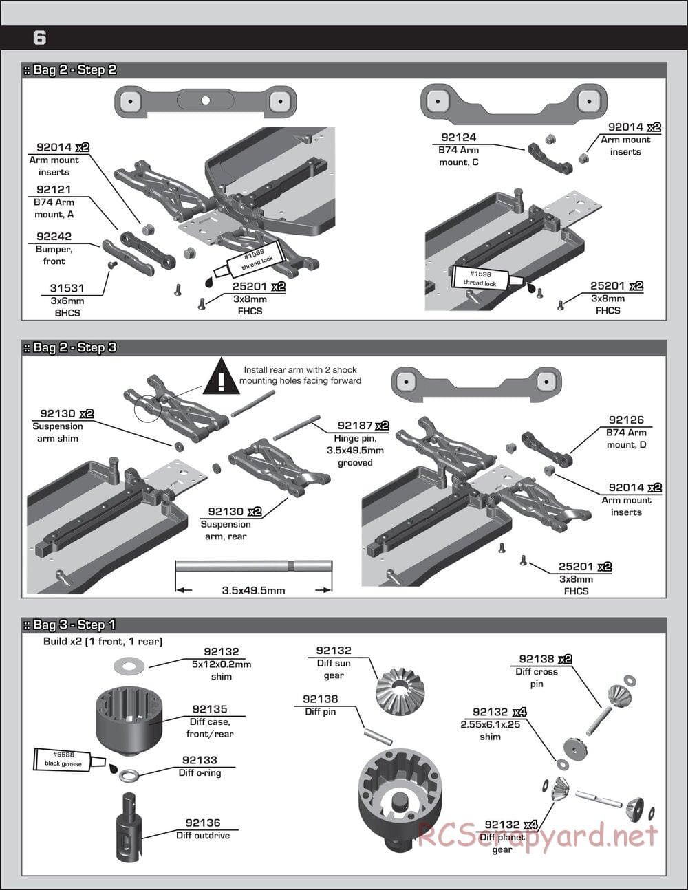 Team Associated - RC10 B74 Team - Manual - Page 6