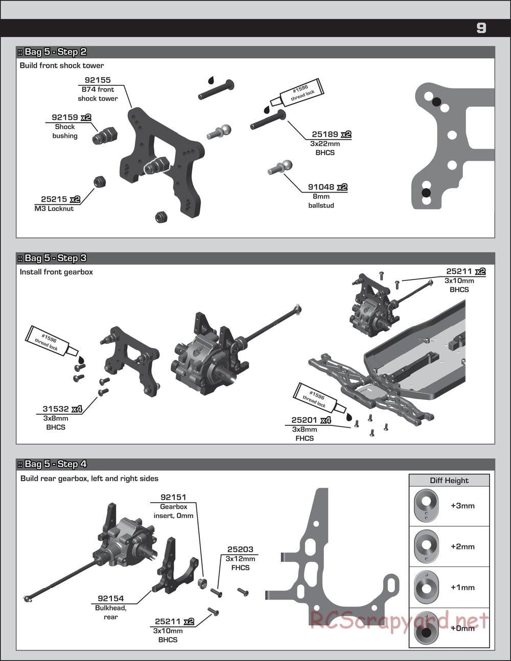 Team Associated - RC10 B74 Team - Manual - Page 9