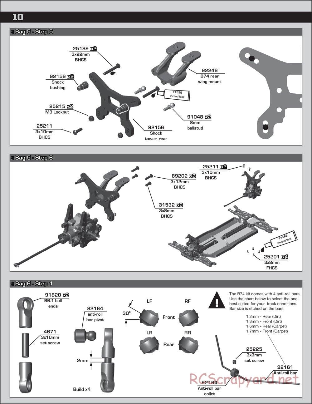 Team Associated - RC10 B74 Team - Manual - Page 10