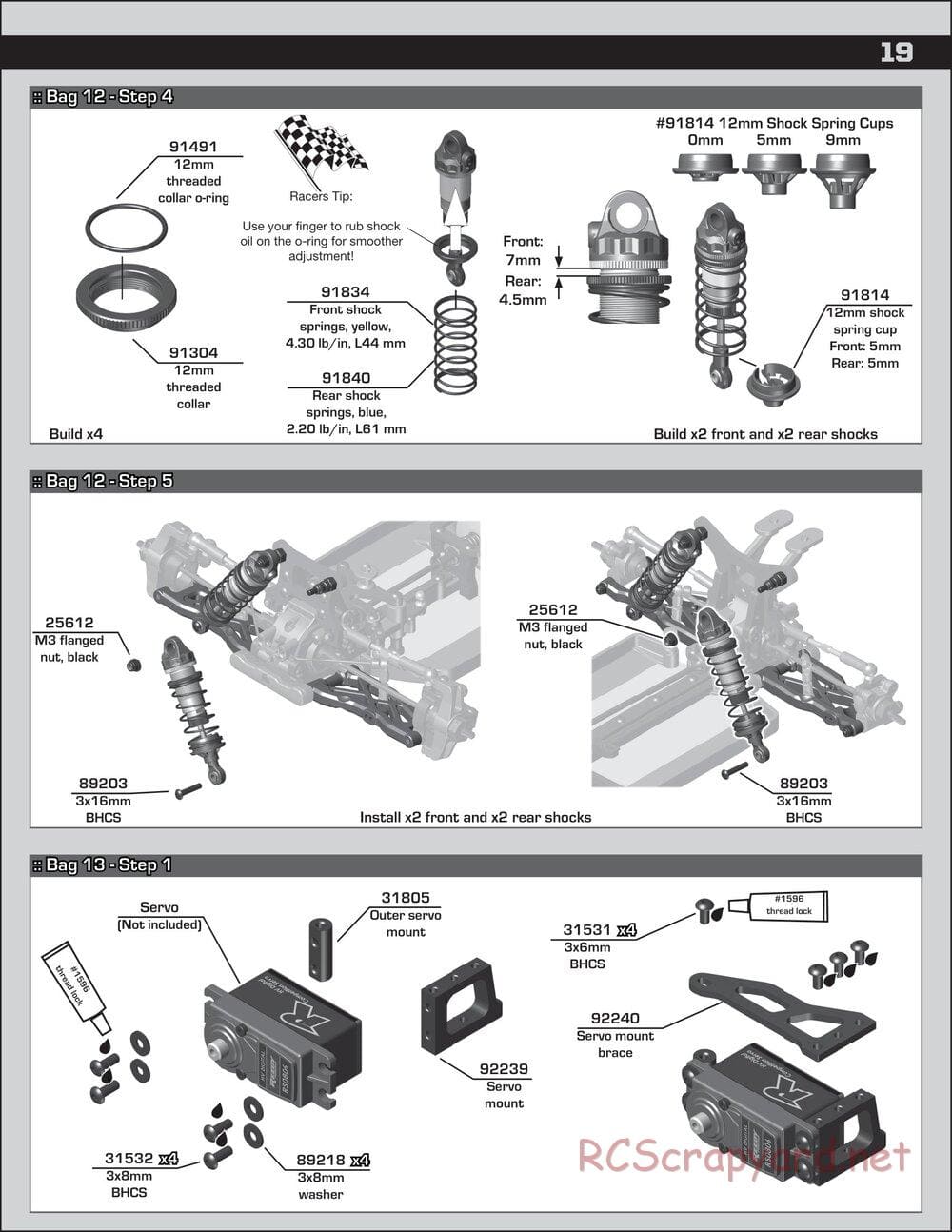 Team Associated - RC10 B74 Team - Manual - Page 19