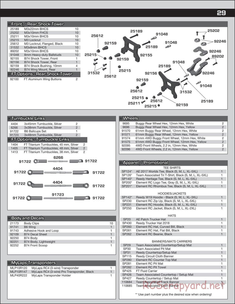 Team Associated - RC10 B74 Team - Manual - Page 29