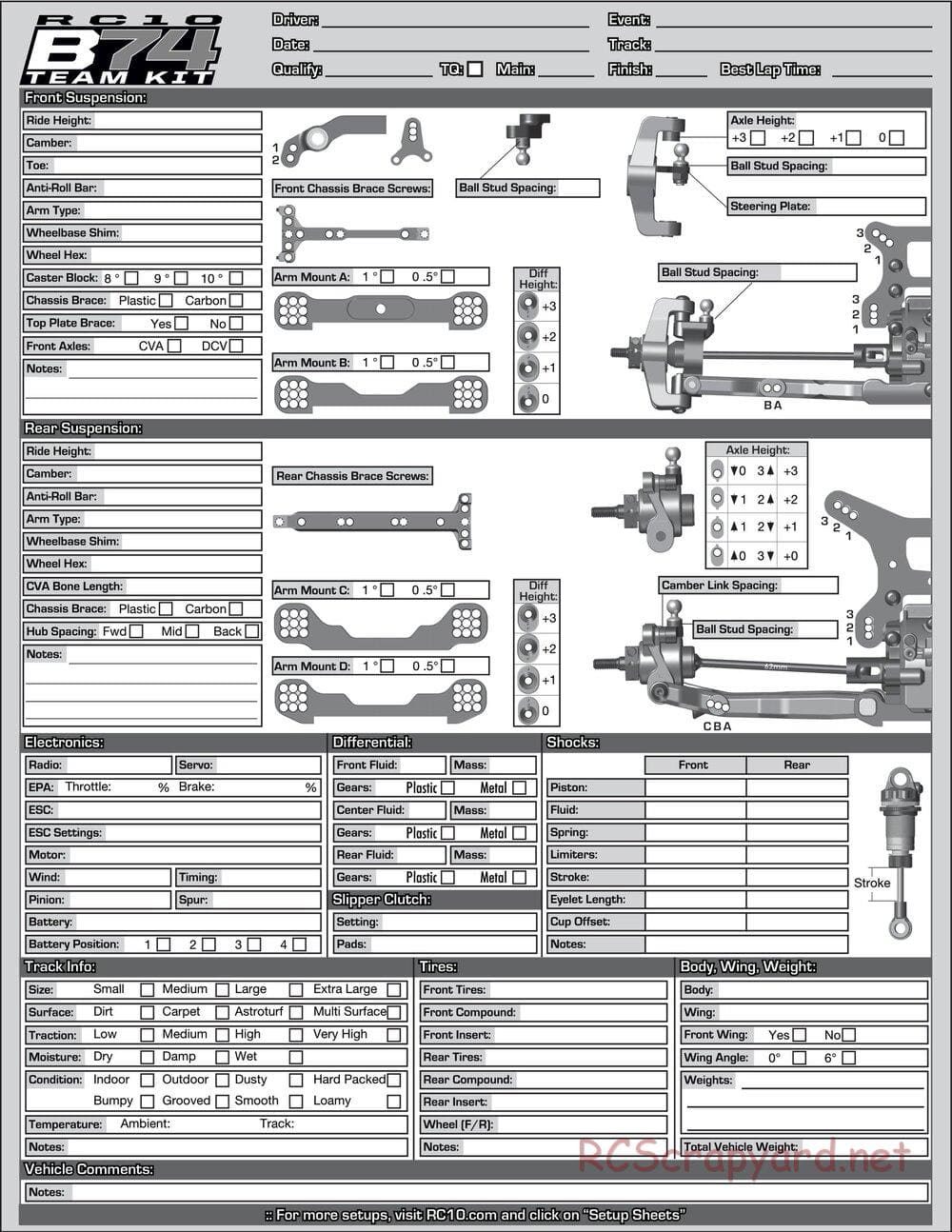 Team Associated - RC10 B74 Team - Manual - Page 33