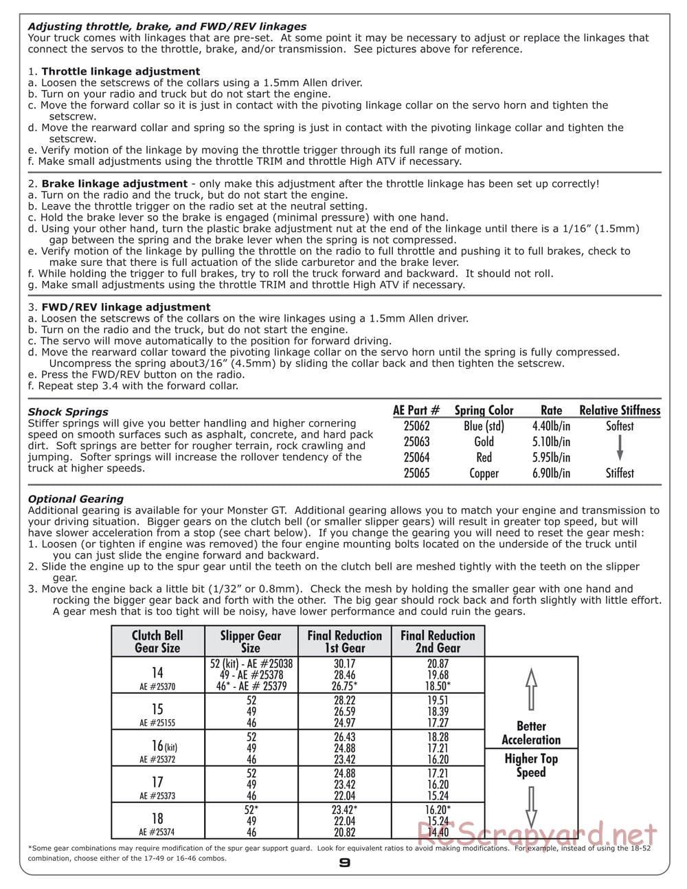 Team Associated - MGT 4.60 SE - Manual - Page 9