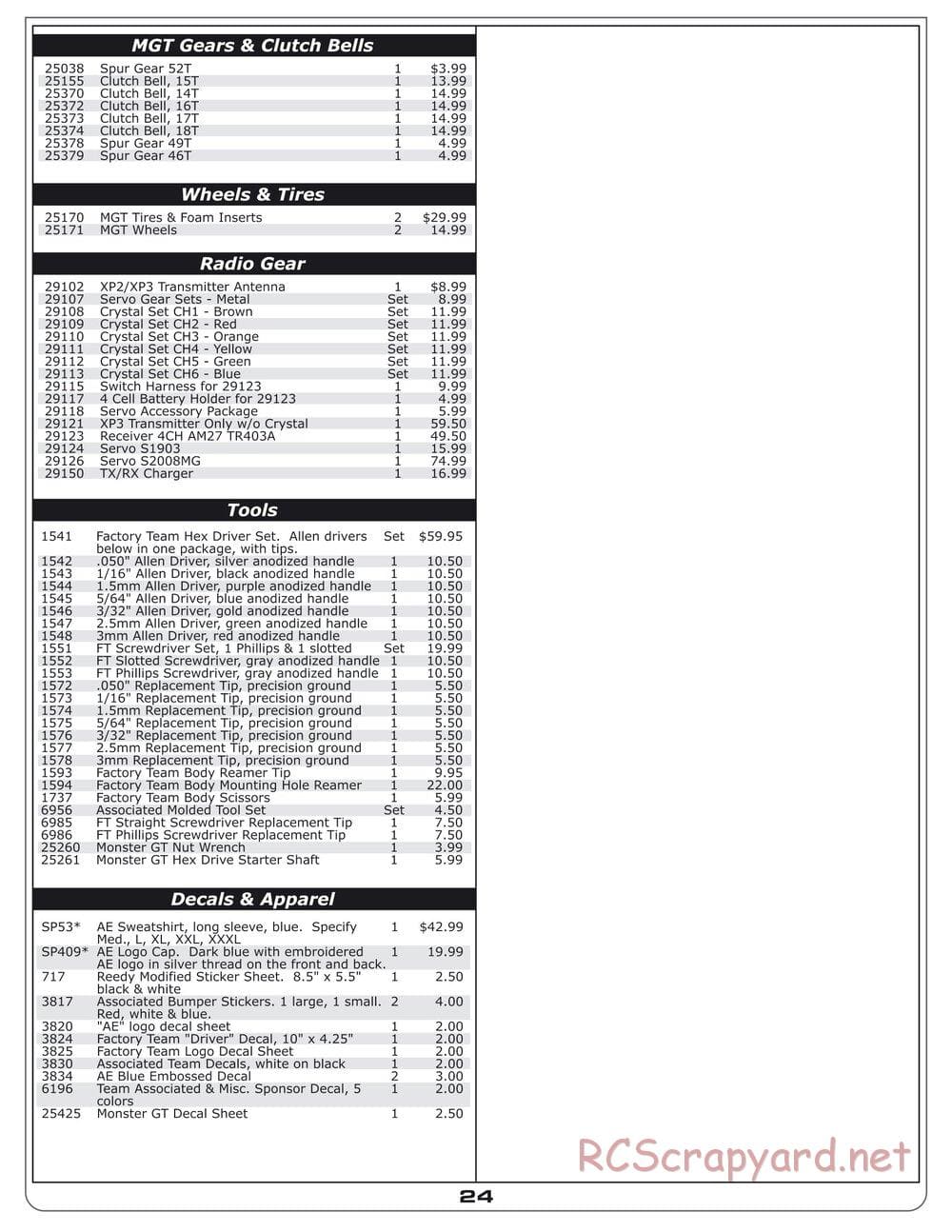 Team Associated - MGT 4.60 SE - Manual - Page 23