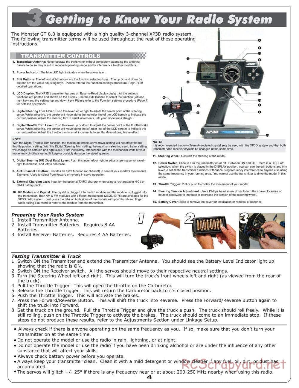 Team Associated - MGT 8.0 - Manual - Page 4