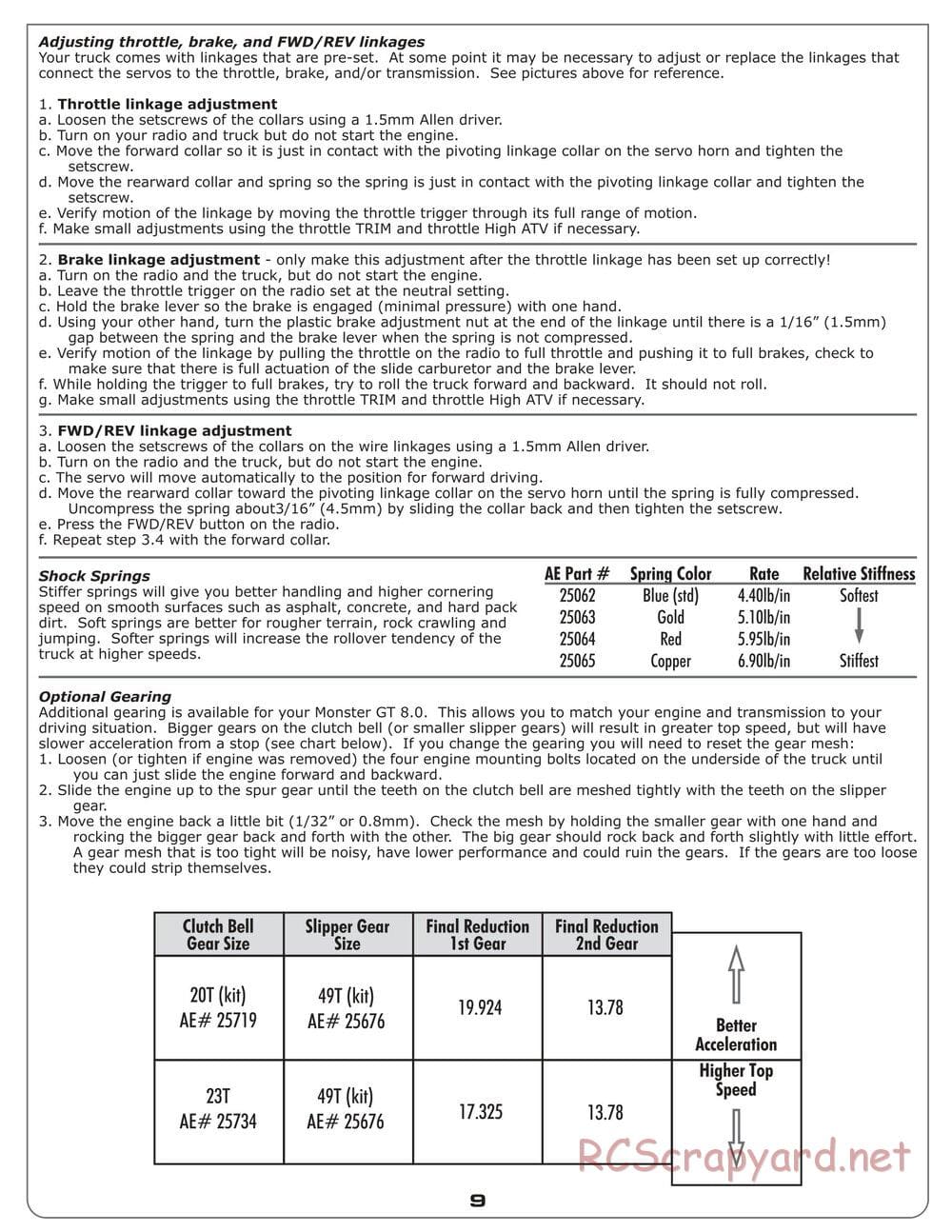 Team Associated - MGT 8.0 - Manual - Page 9