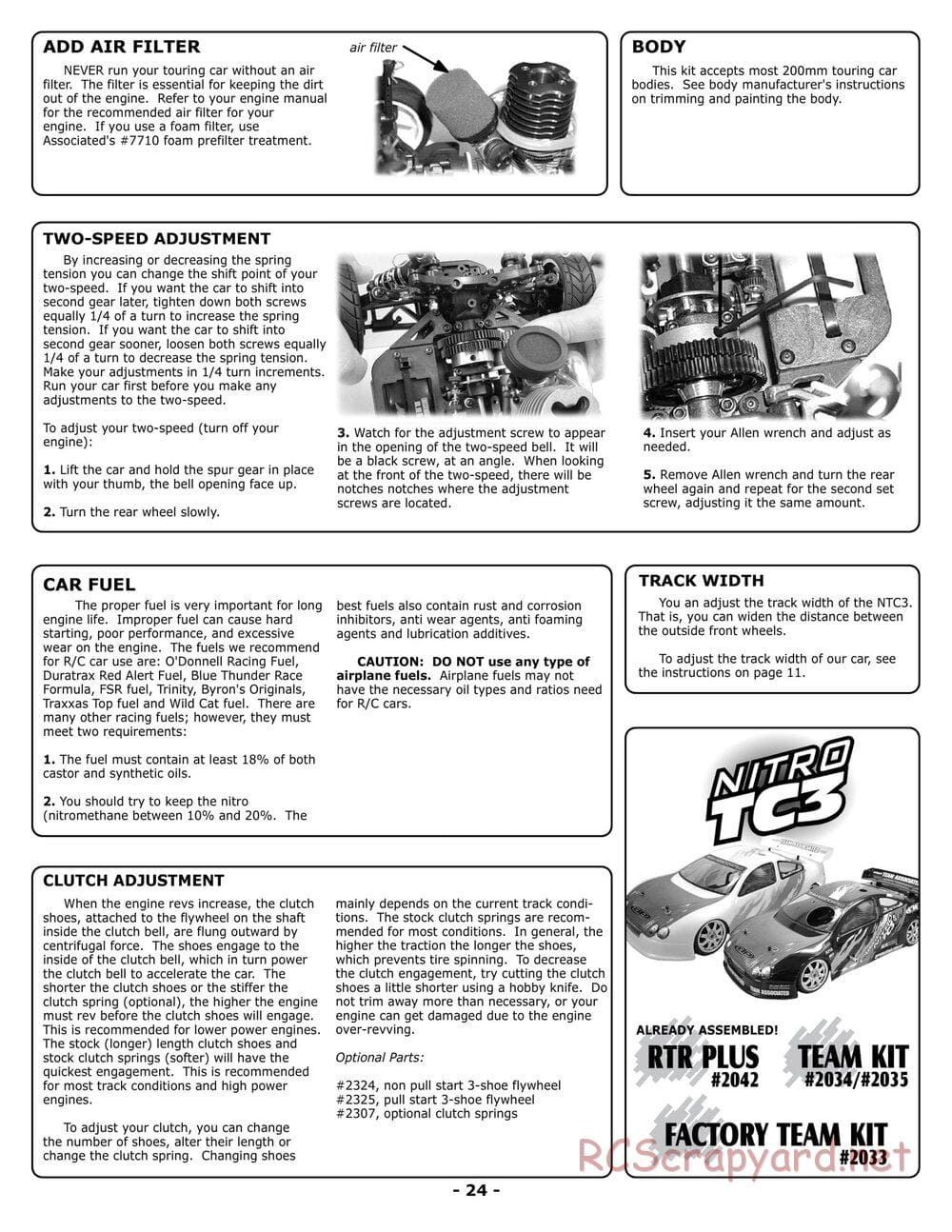 Team Associated - NTC3 RTR Plus / Factory Team / Team - Manual - Page 24