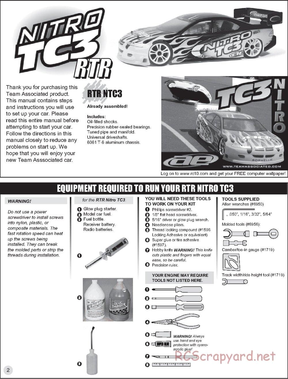 Team Associated - NTC3 RTR - Manual - Page 1