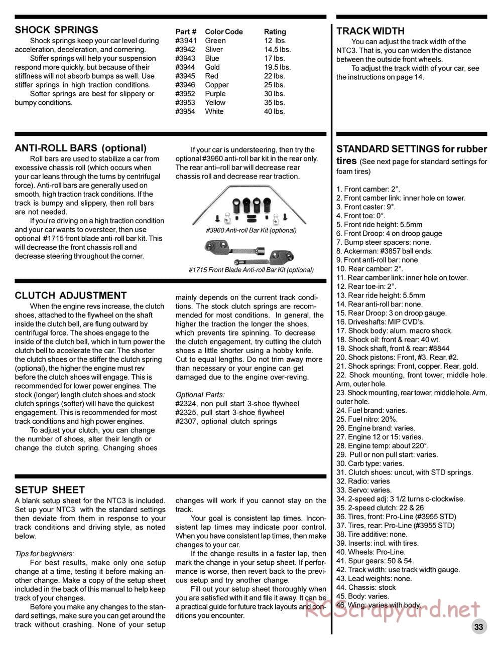Team Associated - NTC3 Team - Manual - Page 32