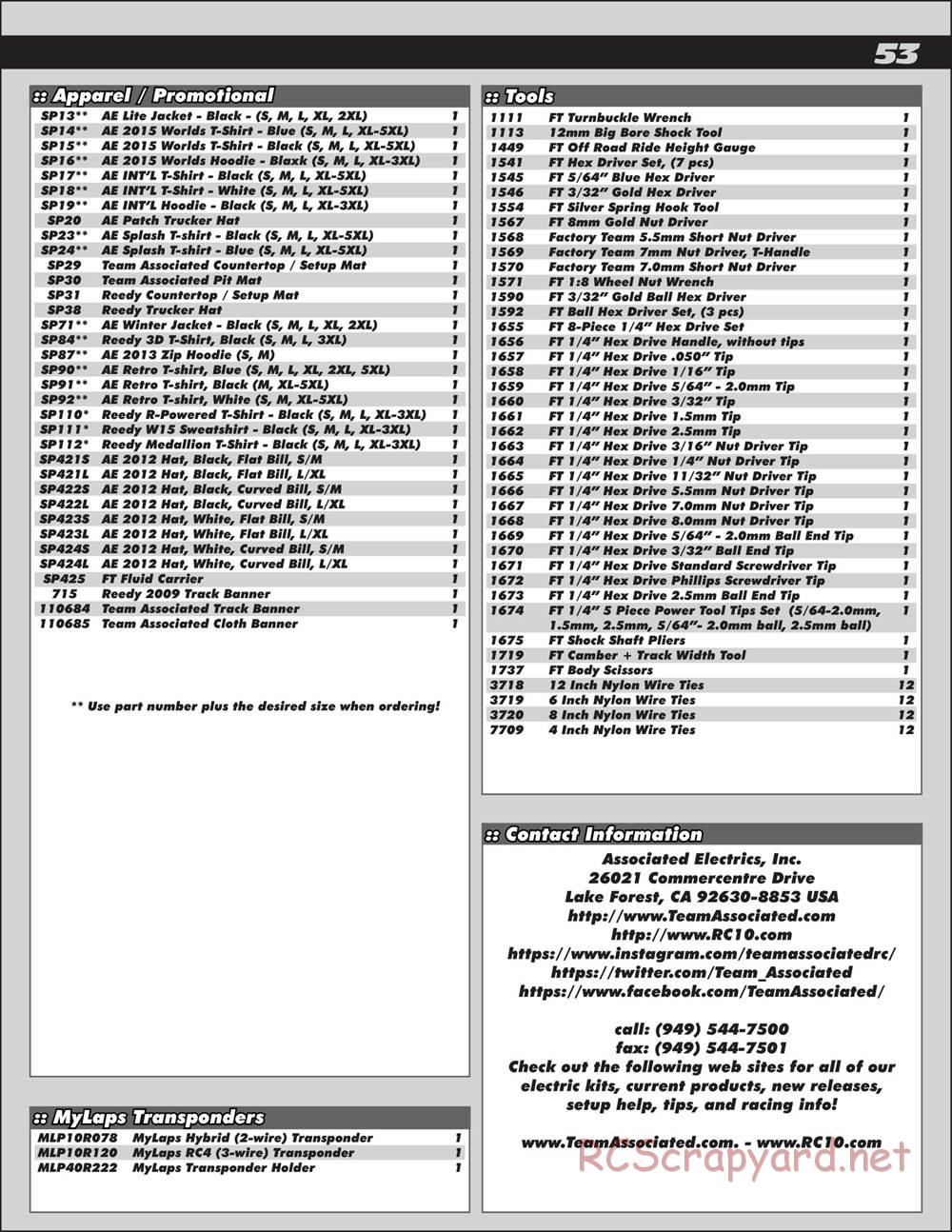 Team Associated - Nomad DB8 - Manual - Page 53