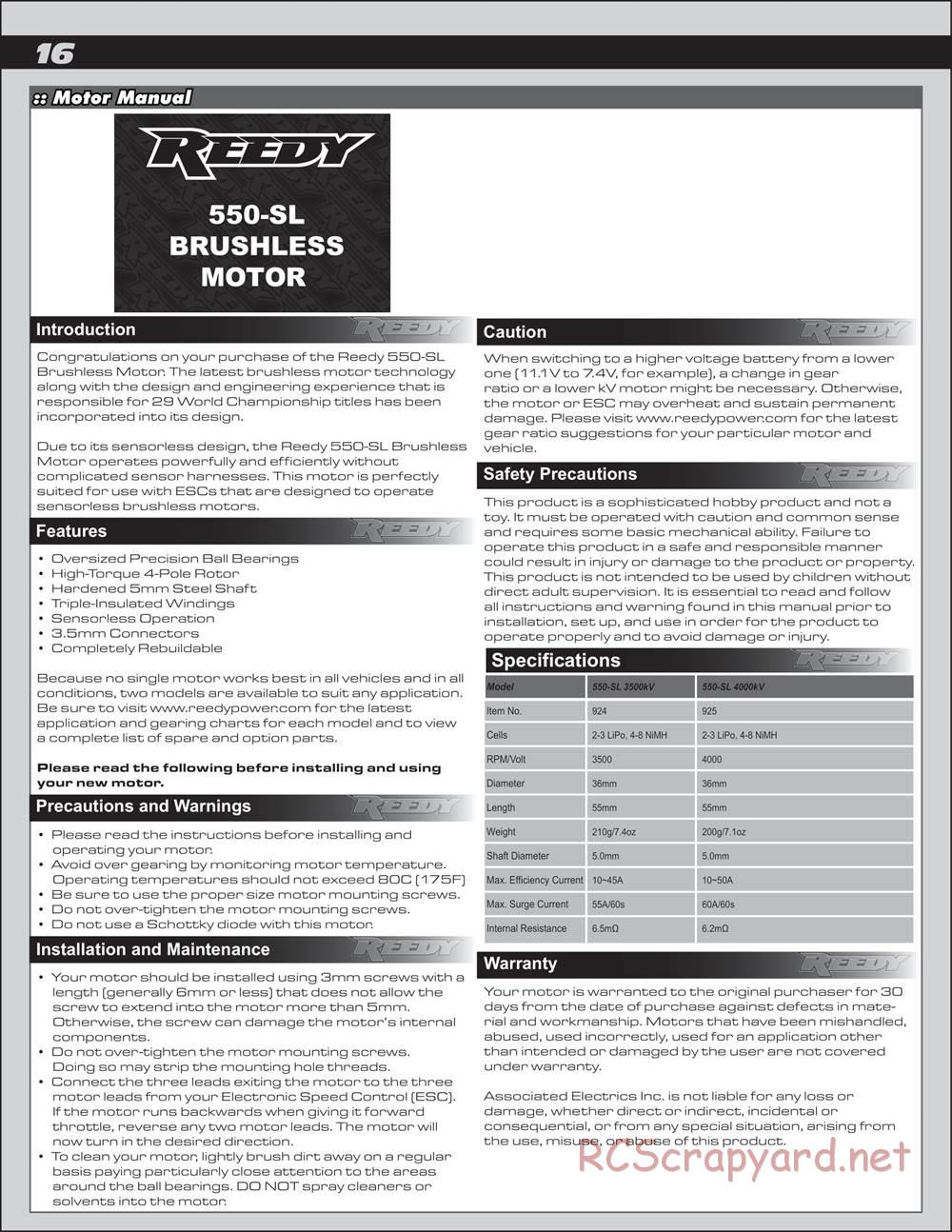 Team Associated - ProRally AWD - Manual - Page 16