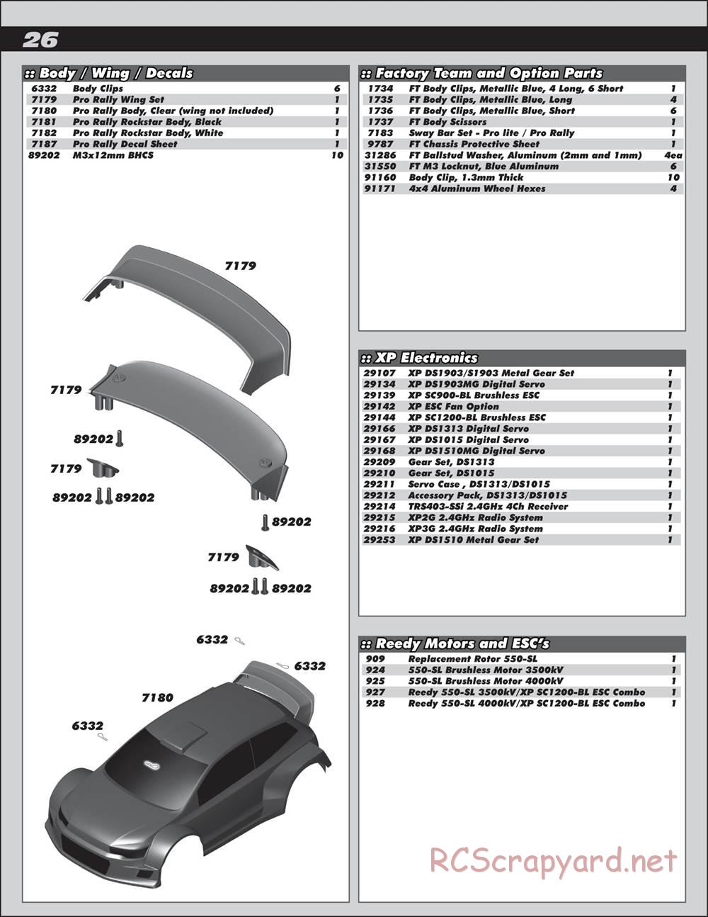 Team Associated - ProRally AWD - Manual - Page 26