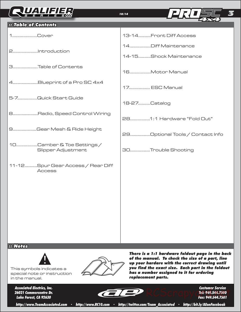 Team Associated - ProSC 4x4 - Manual - Page 3