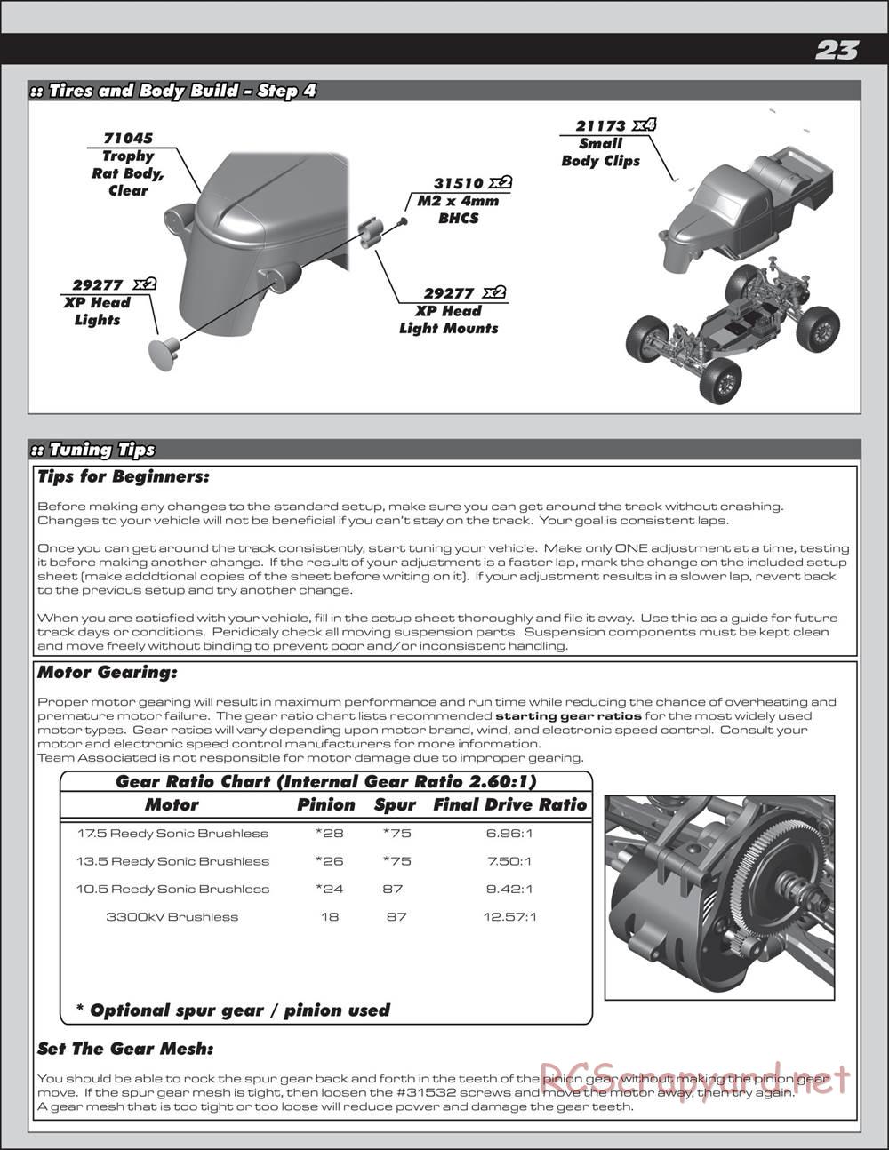 Team Associated - Pro SC10 - Manual - Page 23