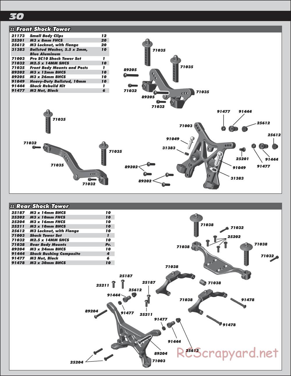 Team Associated - Pro SC10 - Manual - Page 30