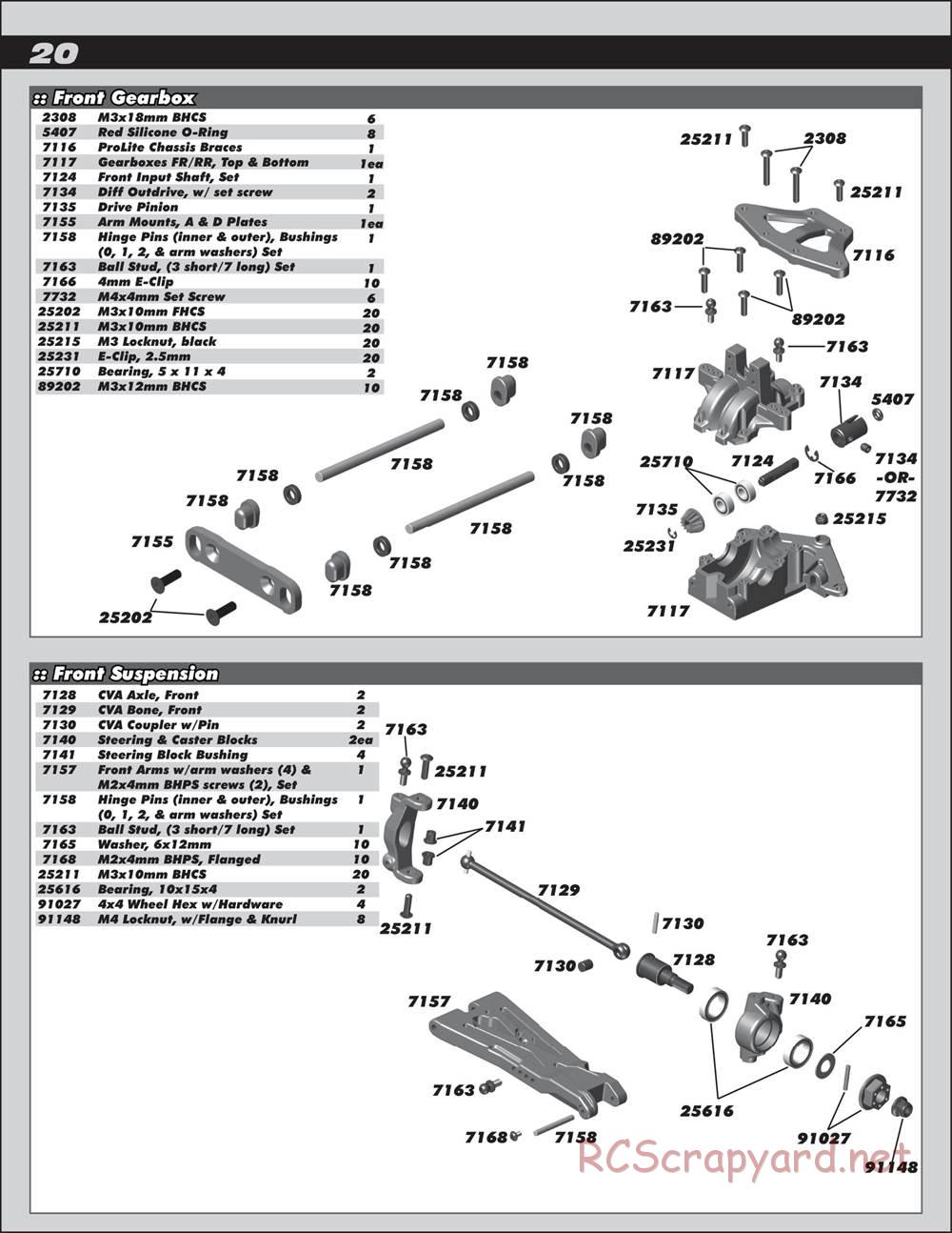 Team Associated - Prolite 4x4 - Manual - Page 20