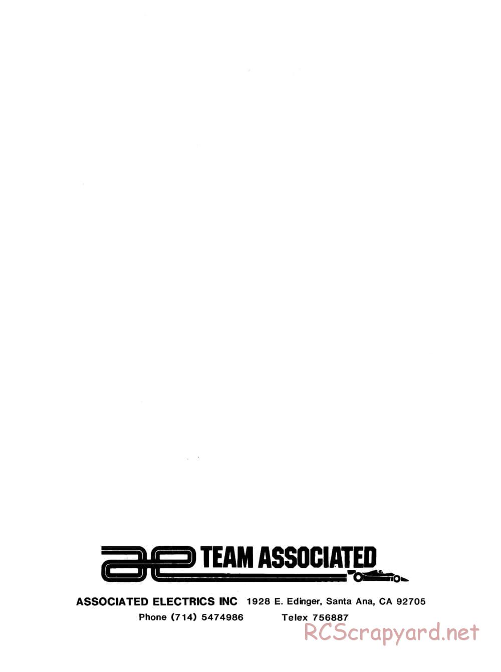 Team Associated - RC10 - Manual - Page 16