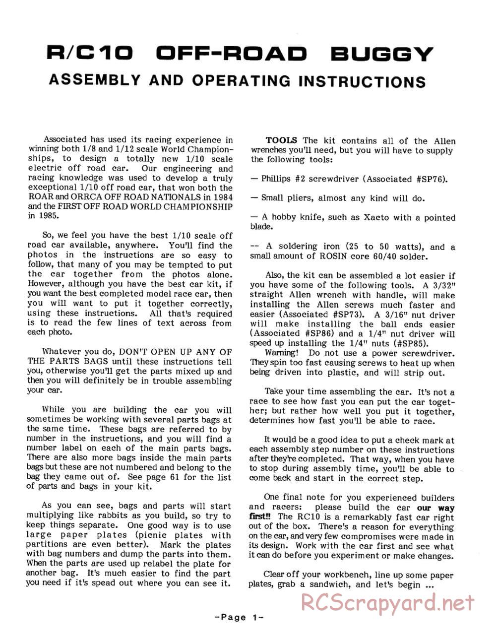 Team Associated - RC10 - 1986 Cadillac Manual - Page 3