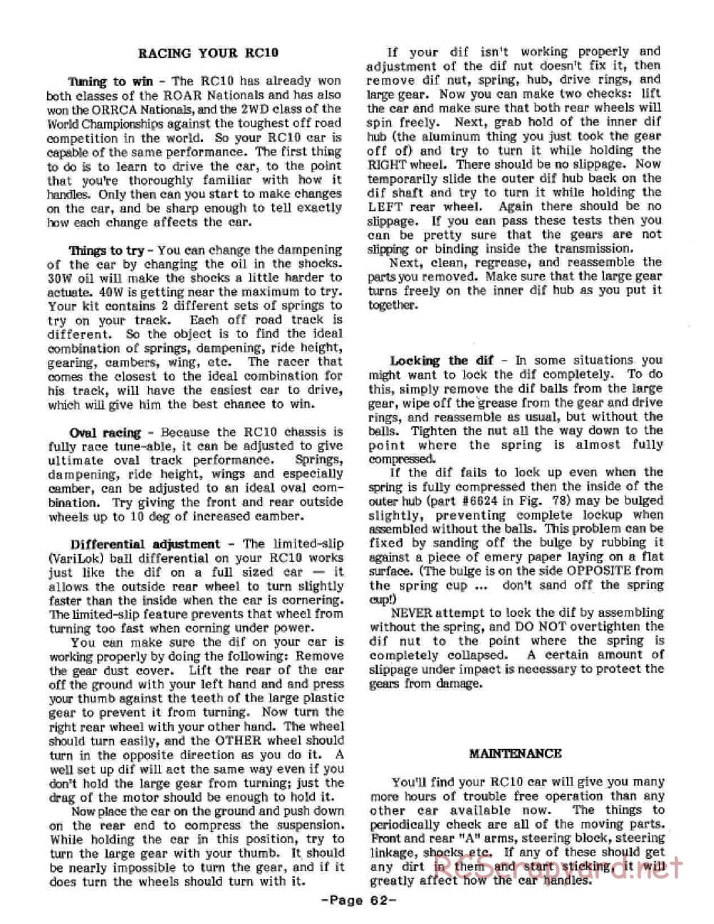 Team Associated - RC10 - 1986 Cadillac Manual - Page 64