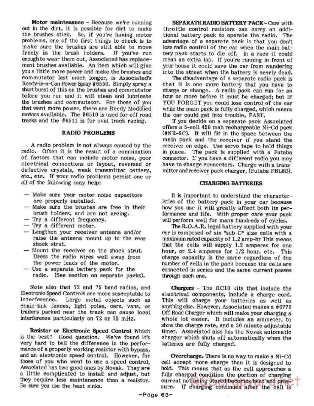 Team Associated - RC10 - 1986 Cadillac Manual - Page 65