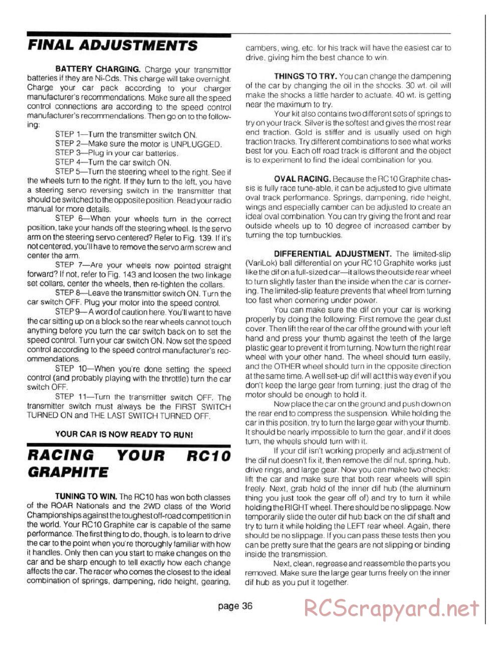 Team Associated - RC10 Graphite - Manual - Page 36