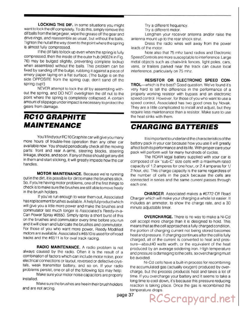 Team Associated - RC10 Graphite - Manual - Page 37