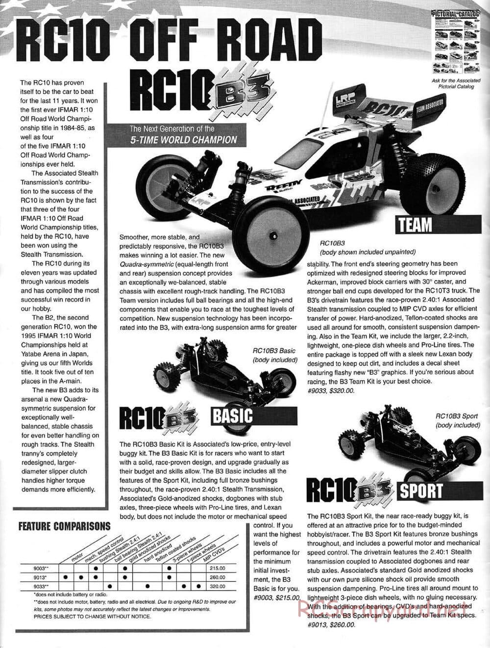 Team Associated - RC10 B3 - 1997 Parts Catalog - Page 2